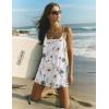 image:imageEkouaer Rompers for Women Summer Casual Sleeveless Short Overalls Boho Spaghetti Strap Shorts Jumpsuit with PocketsWhite Grey Floral