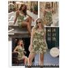 image:imageEkouaer Rompers for Women Summer Romper Sleeveless Scoop Neck Short Jumpsuits for Women Beach Jumpsuit with Pockets 2026Army Green Floral
