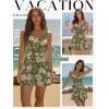 image:imageEkouaer Rompers for Women Summer Romper Sleeveless Scoop Neck Short Jumpsuits for Women Beach Jumpsuit with Pockets 2026Army Green Floral
