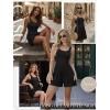 image:imageEkouaer Rompers for Women Summer Romper Sleeveless Scoop Neck Short Jumpsuits for Women Beach Jumpsuit with Pockets 2026Black