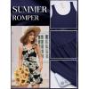 image:imageEkouaer Rompers for Women Summer Romper Sleeveless Scoop Neck Short Jumpsuits for Women Beach Jumpsuit with Pockets 2026Black Leaves Print