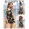 image:imageEkouaer Rompers for Women Summer Romper Sleeveless Scoop Neck Short Jumpsuits for Women Beach Jumpsuit with Pockets 2026Black Yellow Floral