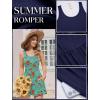 image:imageEkouaer Rompers for Women Summer Romper Sleeveless Scoop Neck Short Jumpsuits for Women Beach Jumpsuit with Pockets 2026Blue Orange Floral