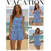 image:imageEkouaer Rompers for Women Summer Romper Sleeveless Scoop Neck Short Jumpsuits for Women Beach Jumpsuit with Pockets 2026Blue White Floral