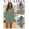 image:imageEkouaer Rompers for Women Summer Romper Sleeveless Scoop Neck Short Jumpsuits for Women Beach Jumpsuit with Pockets 2026Green White Floral