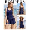 image:imageEkouaer Rompers for Women Summer Romper Sleeveless Scoop Neck Short Jumpsuits for Women Beach Jumpsuit with Pockets 2026Navy Blue