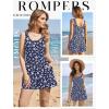image:imageEkouaer Rompers for Women Summer Romper Sleeveless Scoop Neck Short Jumpsuits for Women Beach Jumpsuit with Pockets 2026Navy Blue Floral