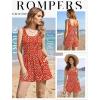 image:imageEkouaer Rompers for Women Summer Romper Sleeveless Scoop Neck Short Jumpsuits for Women Beach Jumpsuit with Pockets 2026Red Floral