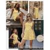 image:imageEkouaer Rompers for Women Summer Romper Sleeveless Scoop Neck Short Jumpsuits for Women Beach Jumpsuit with Pockets 2026Yellow White Floral