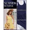 image:imageEkouaer Rompers for Women Summer Romper Sleeveless Scoop Neck Short Jumpsuits for Women Beach Jumpsuit with Pockets 2026Yellow White Floral