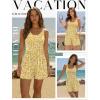 image:imageEkouaer Rompers for Women Summer Romper Sleeveless Scoop Neck Short Jumpsuits for Women Beach Jumpsuit with Pockets 2026Yellow White Floral