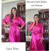 image:imageEkouaer Satin Robes for Women Lace Trim Silk Robe 34 Sleeve Kimono Bathrobe Bride Bridesmaid Wedding Party Sleepwear SXXLHot Pink