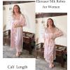 image:imageEkouaer Satin Robes for Women Lace Trim Silk Robe 34 Sleeve Kimono Bathrobe Bride Bridesmaid Wedding Party Sleepwear SXXLLight Pink