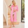 image:imageEkouaer Satin Robes for Women Lace Trim Silk Robe 34 Sleeve Kimono Bathrobe Bride Bridesmaid Wedding Party Sleepwear SXXLPeach