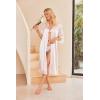 image:imageEkouaer Satin Robes for Women Lace Trim Silk Robe 34 Sleeve Kimono Bathrobe Bride Bridesmaid Wedding Party Sleepwear SXXLPink