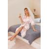 image:imageEkouaer Satin Robes for Women Lace Trim Silk Robe 34 Sleeve Kimono Bathrobe Bride Bridesmaid Wedding Party Sleepwear SXXLPink