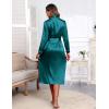 image:imageEkouaer Satin Robes for Women Long Sleeve Silk Bathrobe Soft Lightweight Full Length Sleepwear Bridesmaid Wedding Party RobesBlue Green