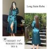 image:imageEkouaer Satin Robes for Women Long Sleeve Silk Bathrobe Soft Lightweight Full Length Sleepwear Bridesmaid Wedding Party RobesBlue Green