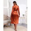 image:imageEkouaer Satin Robes for Women Long Sleeve Silk Bathrobe Soft Lightweight Full Length Sleepwear Bridesmaid Wedding Party RobesBrown
