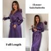 image:imageEkouaer Satin Robes for Women Long Sleeve Silk Bathrobe Soft Lightweight Full Length Sleepwear Bridesmaid Wedding Party RobesDeep Purple