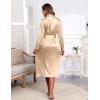 image:imageEkouaer Satin Robes for Women Long Sleeve Silk Bathrobe Soft Lightweight Full Length Sleepwear Bridesmaid Wedding Party RobesFlesh Color