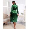 image:imageEkouaer Satin Robes for Women Long Sleeve Silk Bathrobe Soft Lightweight Full Length Sleepwear Bridesmaid Wedding Party RobesGreen