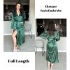 image:imageEkouaer Satin Robes for Women Long Sleeve Silk Bathrobe Soft Lightweight Full Length Sleepwear Bridesmaid Wedding Party RobesGreen