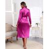 image:imageEkouaer Satin Robes for Women Long Sleeve Silk Bathrobe Soft Lightweight Full Length Sleepwear Bridesmaid Wedding Party RobesHot Pink