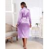 image:imageEkouaer Satin Robes for Women Long Sleeve Silk Bathrobe Soft Lightweight Full Length Sleepwear Bridesmaid Wedding Party RobesLight Purple