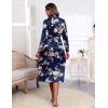 image:imageEkouaer Satin Robes for Women Long Sleeve Silk Bathrobe Soft Lightweight Full Length Sleepwear Bridesmaid Wedding Party RobesNavy Floral