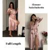 image:imageEkouaer Satin Robes for Women Long Sleeve Silk Bathrobe Soft Lightweight Full Length Sleepwear Bridesmaid Wedding Party RobesPink