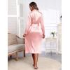 image:imageEkouaer Satin Robes for Women Long Sleeve Silk Bathrobe Soft Lightweight Full Length Sleepwear Bridesmaid Wedding Party RobesPink