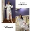 image:imageEkouaer Satin Robes for Women Long Sleeve Silk Bathrobe Soft Lightweight Full Length Sleepwear Bridesmaid Wedding Party RobesWhite