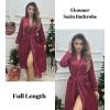 image:imageEkouaer Satin Robes for Women Long Sleeve Silk Bathrobe Soft Lightweight Full Length Sleepwear Bridesmaid Wedding Party RobesWine Red