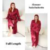 image:imageEkouaer Satin Robes for Women Long Sleeve Silk Bathrobe Soft Lightweight Full Length Sleepwear Bridesmaid Wedding Party RobesWine Red