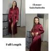 image:imageEkouaer Satin Robes for Women Long Sleeve Silk Bathrobe Soft Lightweight Full Length Sleepwear Bridesmaid Wedding Party RobesWine Red