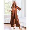 image:imageEkouaer Silk Robes for Women Long Satin Bride Bridesmaid Wedding Party Robes Lightweight Sexy Sleepwear with PocketsBrown