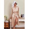 image:imageEkouaer Silk Robes for Women Long Satin Bride Bridesmaid Wedding Party Robes Lightweight Sexy Sleepwear with PocketsChampagne