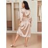 image:imageEkouaer Silk Robes for Women Long Satin Bride Bridesmaid Wedding Party Robes Lightweight Sexy Sleepwear with PocketsChampagne