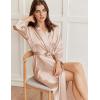 image:imageEkouaer Silk Robes for Women Long Satin Bride Bridesmaid Wedding Party Robes Lightweight Sexy Sleepwear with PocketsChampagne