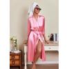 image:imageEkouaer Silk Robes for Women Long Satin Bride Bridesmaid Wedding Party Robes Lightweight Sexy Sleepwear with PocketsDeep Pink