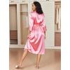 image:imageEkouaer Silk Robes for Women Long Satin Bride Bridesmaid Wedding Party Robes Lightweight Sexy Sleepwear with PocketsDeep Pink