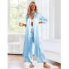 image:imageEkouaer Silk Robes for Women Long Satin Bride Bridesmaid Wedding Party Robes Lightweight Sexy Sleepwear with PocketsLight Blue