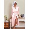 image:imageEkouaer Silk Robes for Women Long Satin Bride Bridesmaid Wedding Party Robes Lightweight Sexy Sleepwear with PocketsLight Pink