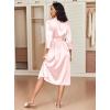 image:imageEkouaer Silk Robes for Women Long Satin Bride Bridesmaid Wedding Party Robes Lightweight Sexy Sleepwear with PocketsLight Pink