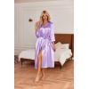 image:imageEkouaer Silk Robes for Women Long Satin Bride Bridesmaid Wedding Party Robes Lightweight Sexy Sleepwear with PocketsLight Purple