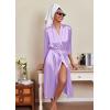 image:imageEkouaer Silk Robes for Women Long Satin Bride Bridesmaid Wedding Party Robes Lightweight Sexy Sleepwear with PocketsLight Purple