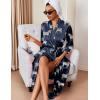 image:imageEkouaer Silk Robes for Women Long Satin Bride Bridesmaid Wedding Party Robes Lightweight Sexy Sleepwear with PocketsNavy Zebra