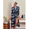 image:imageEkouaer Silk Robes for Women Long Satin Bride Bridesmaid Wedding Party Robes Lightweight Sexy Sleepwear with PocketsNavy Zebra