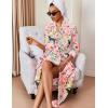 image:imageEkouaer Silk Robes for Women Long Satin Bride Bridesmaid Wedding Party Robes Lightweight Sexy Sleepwear with PocketsPink Animal